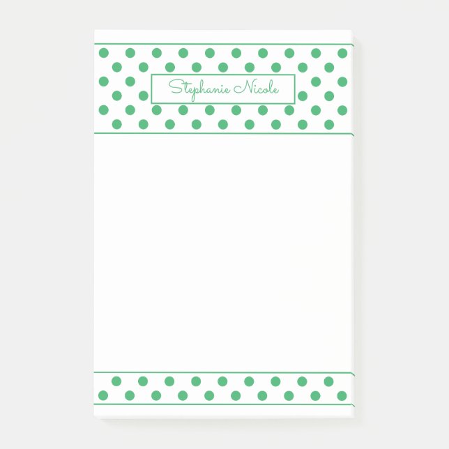 Post-it® Bordure mince personnalisée simple Polka Point ver (Devant)