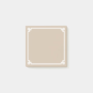 Post-it® Bordure ornementale Beige et Blanc