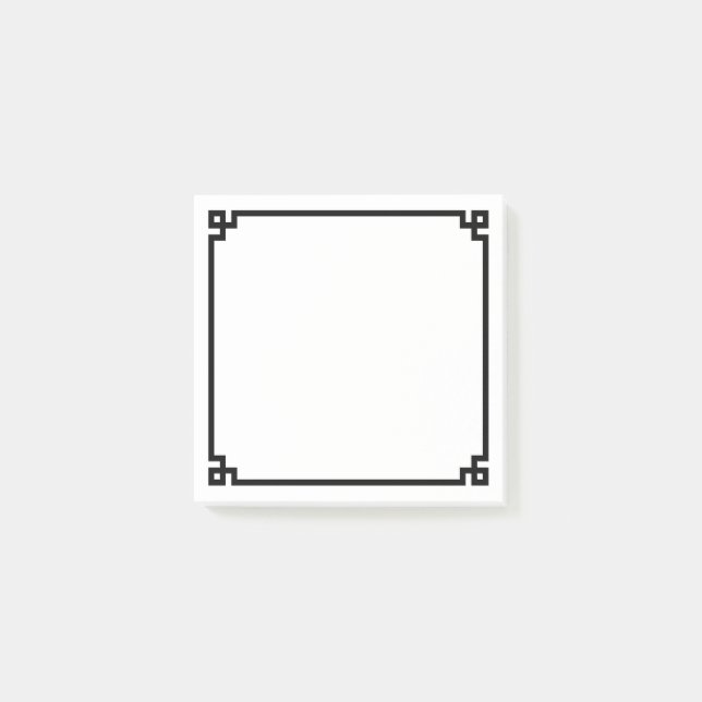 Post-it® Bordure Ornementale Clé Grecque Noire (Devant)
