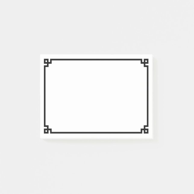 Post-it® Bordure Ornementale Clé Grecque Noire (Devant)