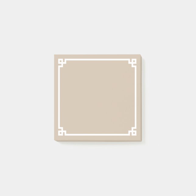 Post-it® Bordure Ornementale Grecque Beige et Blanche (Devant)