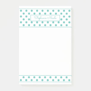 Post-it® Bordure personnalisée Polka Dot Aqua