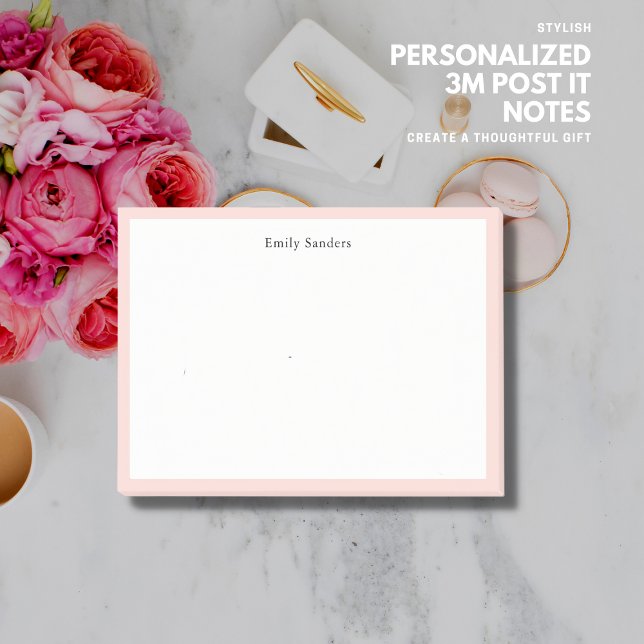 Post-it® Bordure rose pâle simple et élégante (Thoughtful gift for every occassion!)