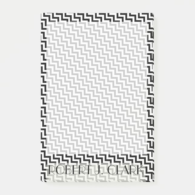 Post-it® Bordure ZIG ZAG EN NOIR ET BLANC Personnalisée (Devant)