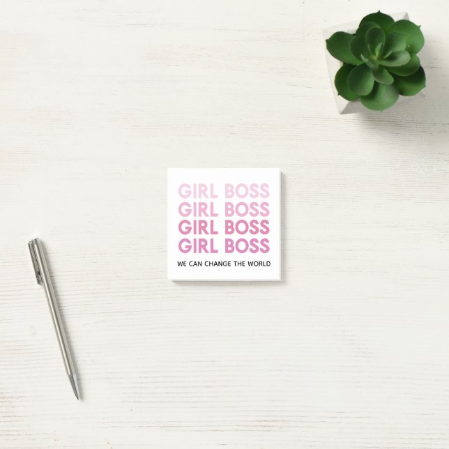 Post-it® Boss de fille rose moderne Meilleur cadeau de fill (Bureau)