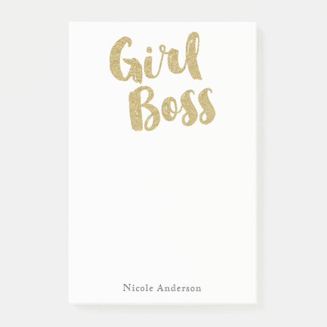 Post-it® Boss Fille Dorée Glamour Moderne Tendance Chic Fém (Devant)