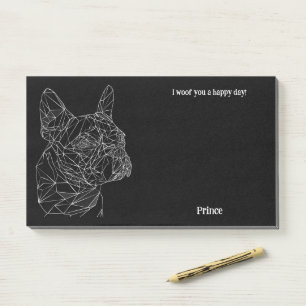 Post-it® Boston Terrier Art Abstrait Nom du chien