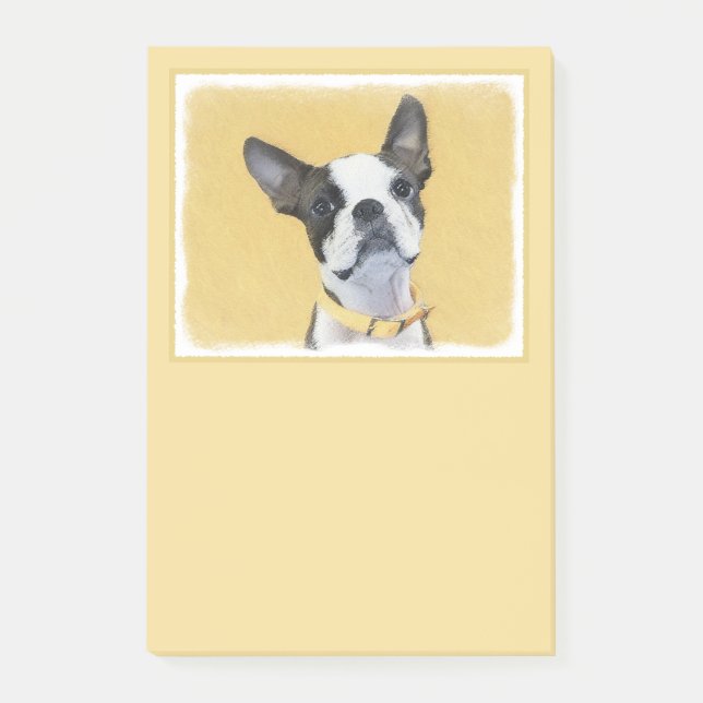 Post-it® Boston Terrier Peinture - Cute Original Chien Art (Devant)