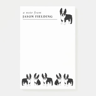 Post-it® Boston Terriers mignonne Chiens noirs et blancs Po