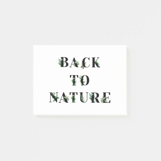 Post-it® Botanique RETOUR À LA NATURE phrase typographie (Devant)