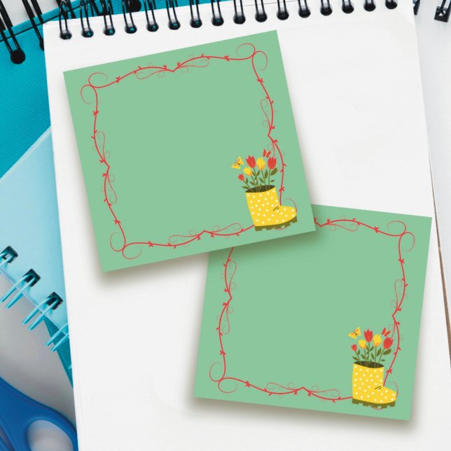 Post-it® Bottes de pluie de printemps, Tulipe, Papillon Pos (Créateur téléchargé)