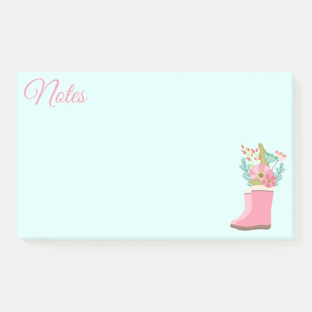 Post-it® Bottes de pluie et notes de fleurs (Devant)