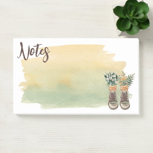 Post-it® Bottes de randonnée et fleurs sauvages (Bureau)