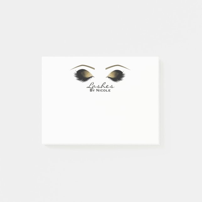 Post-it® Boucles de maquillage Gold Eyes Eyelashes Personna (Devant)