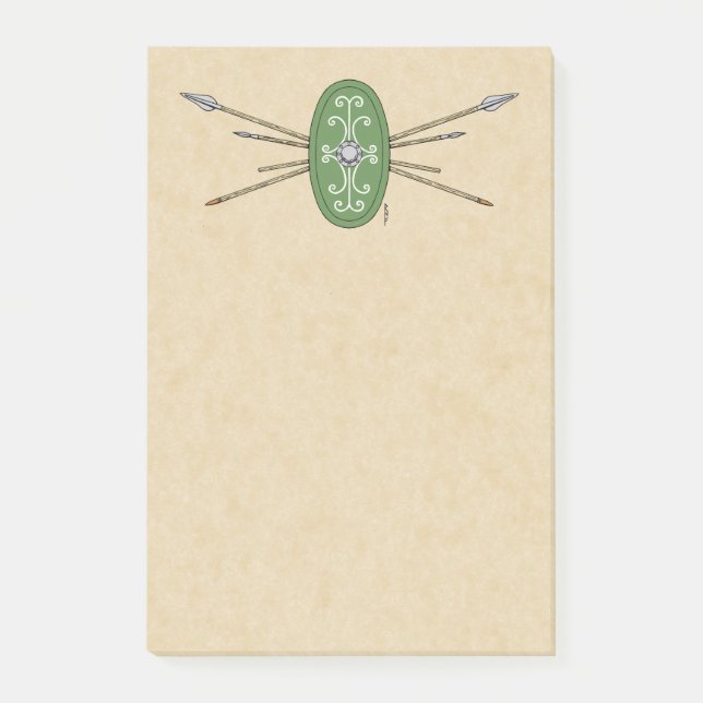Post-it® Bouclier celtique antique et oreilles (Devant)