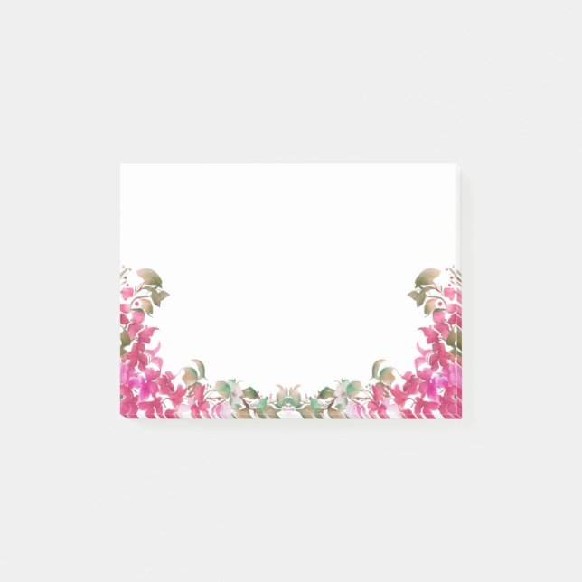 Post-it® Bougainvillea Fleurs Aquarelle Magenta (Devant)