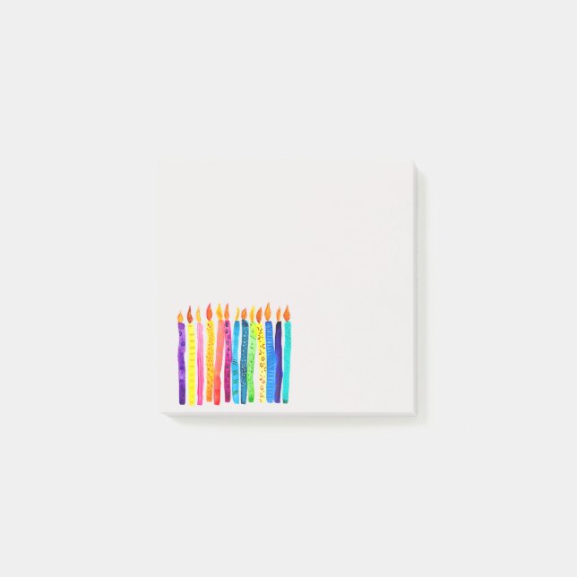 Post-it® Bougies d'anniversaire aquarelle note magnétique c (Devant)