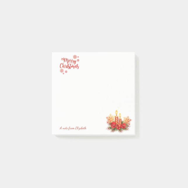 Post-it® Bougies de Noël, boules, flocons de neige personna (Devant)