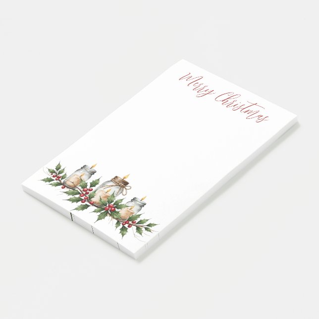 Post-it® Bougies de Noël enveloppées de ficelle avec du hou (Incliné)