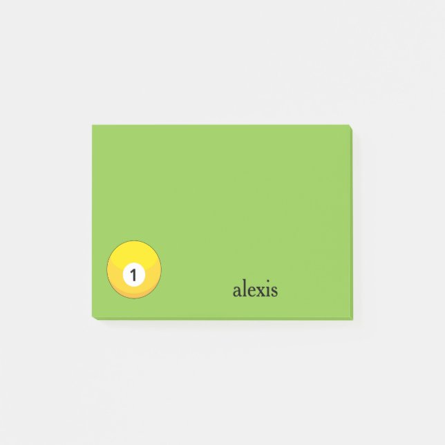 Post-it® Boule Billiard Jaune Numéro Un Personnaliser (Devant)