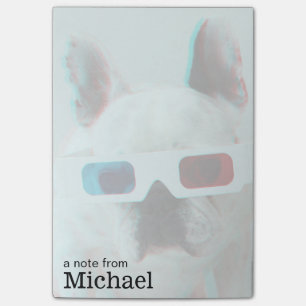 Post-it® Bouledogue français avec les verres 3D