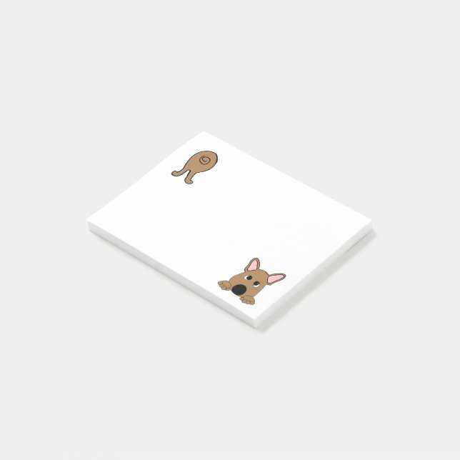 Post-it® Bouledogue français fawn hinney cartoon (Incliné)
