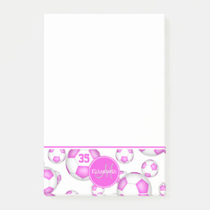 Post-it® boules de football rose et blanc sport girly