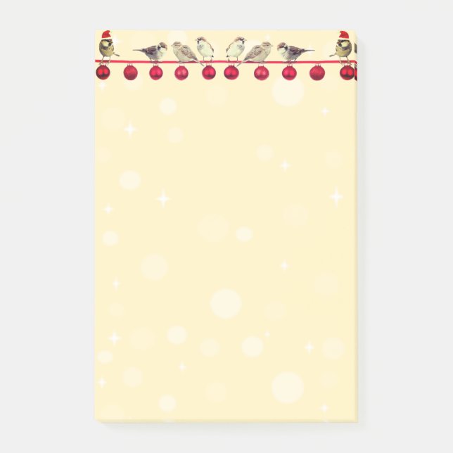 Post-it® boules de Noël et oiseaux de Noël (Devant)