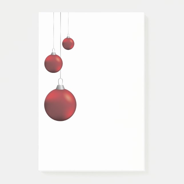 Post-it® Boules de Noël Rouges (Devant)