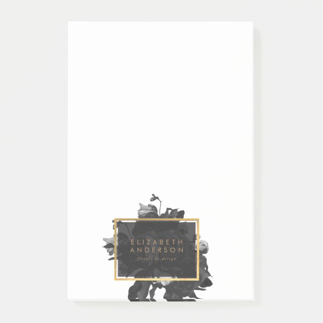 Post-it® Bouquet Black Gold Rose (Devant)