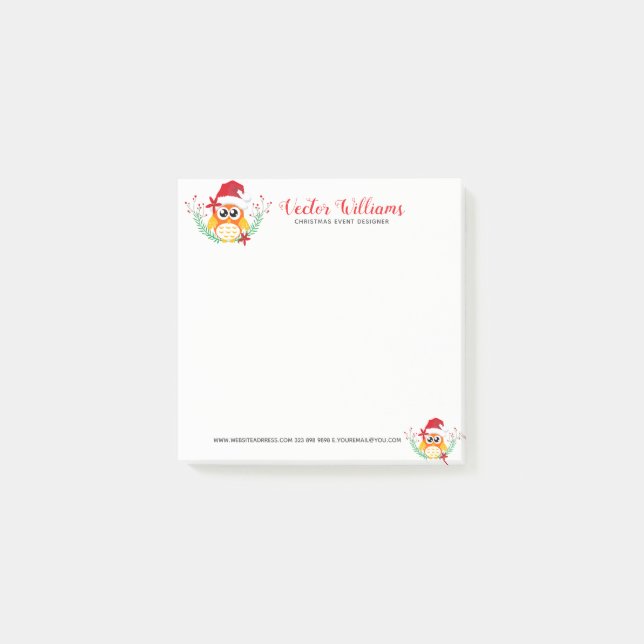 Post-it® Bouquet de fleurs d'aquarelles de Noël (Devant)