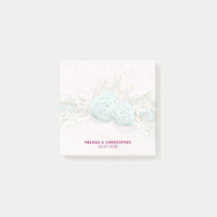 Post-it® Bouquet de fleurs de mariage Roses bleues et Couro