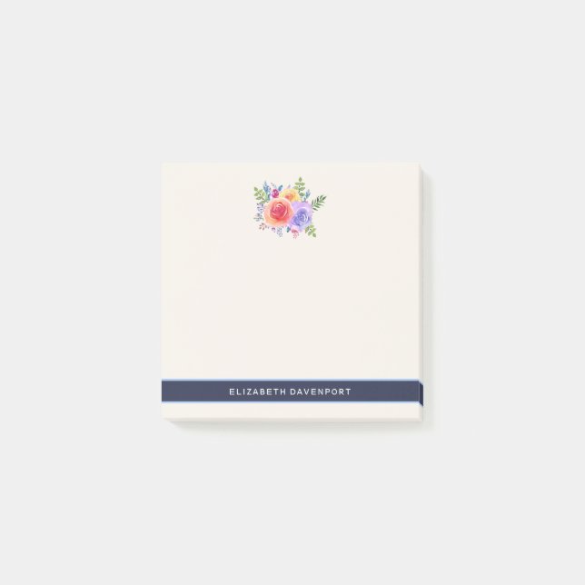 Post-it® Bouquet de fleurs Rose aquarelle (Devant)