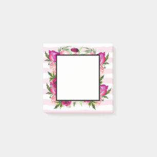 Post-it® Bouquet de fleurs roses et coquelicots sur bandes