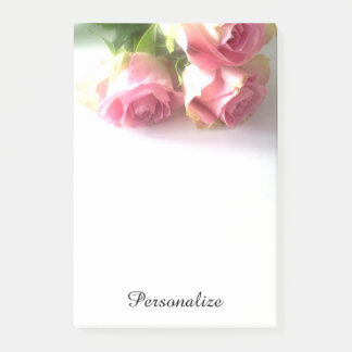 Post-it® Bouquet de rose rose personnalisé