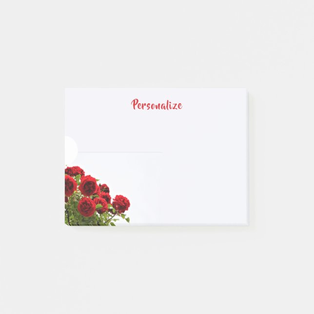 Post-it® Bouquet de roses rouges élégant et romantique pers (Devant)