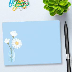 Post-it® Bouquet de simples marguerites blanches Mason Jar