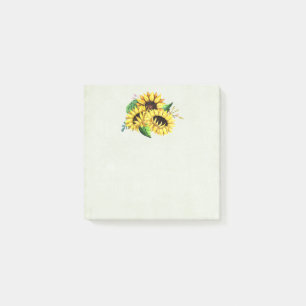 Post-it® Bouquet de tournesol jaune en aquarelle