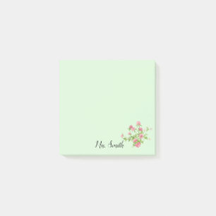 Post-it® Bouquet floral à la trèfle bohème rustique avec mo