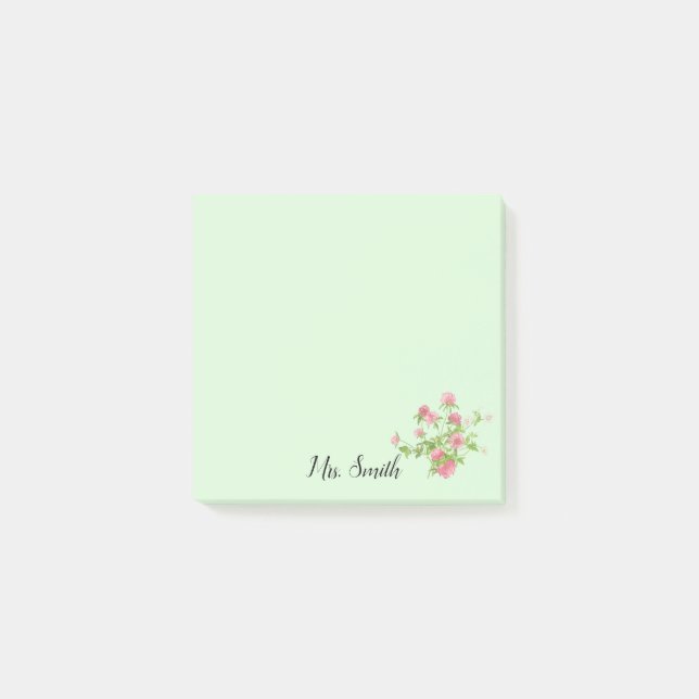 Post-it® Bouquet floral à la trèfle bohème rustique avec mo (Devant)