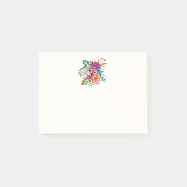 Post-it® Bouquet floral rose, orange et blanc (Devant)