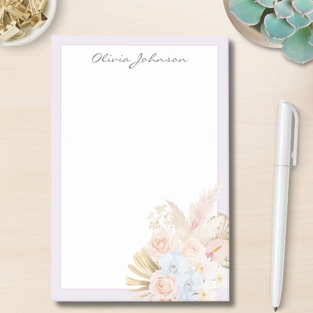 Post-it® Bouquet Floral Tropical Fleur Pretty Monogrammé (Créateur téléchargé)