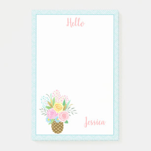 Post-it® Bouquet Rose ananas rose jaune bleu 4x6