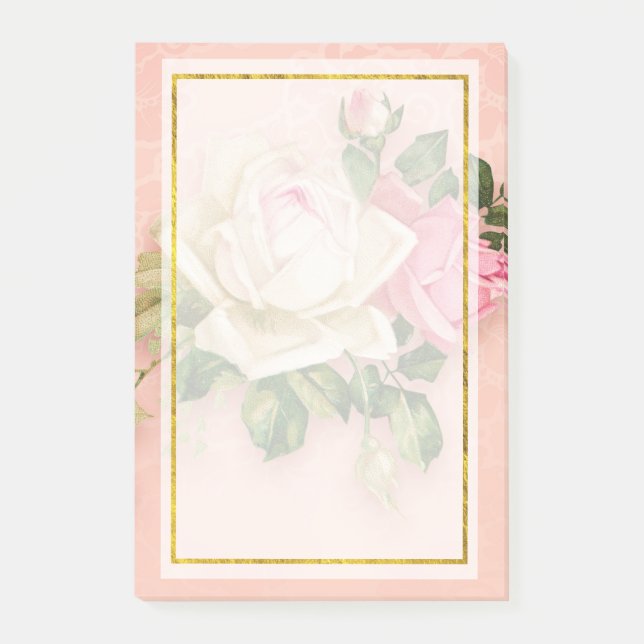 Post-it® Bouquet Rose & Rose Blanc Bouquet Post-it Notes (Devant)