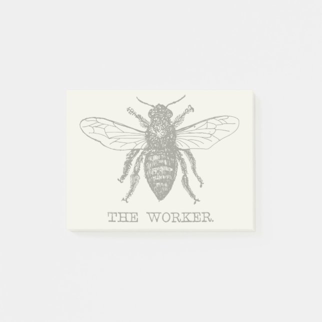 Post-it® Bourdon noir ouvrier abeille miel (Devant)