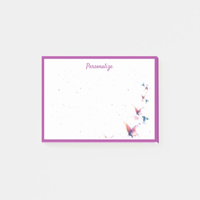 Post-it® Bouteille papillon Aquarelle Design personnalisé (Devant)
