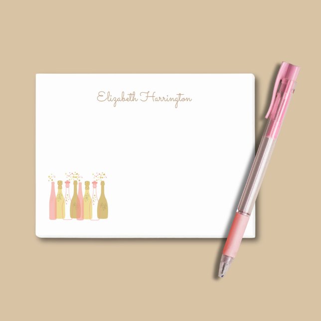 Post-it® Bouteilles de Champagne Rétro Glamour Style des An (Say "Cheers!" with every note you write on these champagne notes. Your name goes in chic script.)