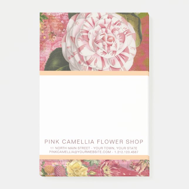 Post-it® Boutique de fleurs de Camellia rose ou fleuriste V (Devant)
