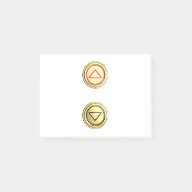 Post-it® Boutons d'ascenseur dorés pour haut et bas (Devant)