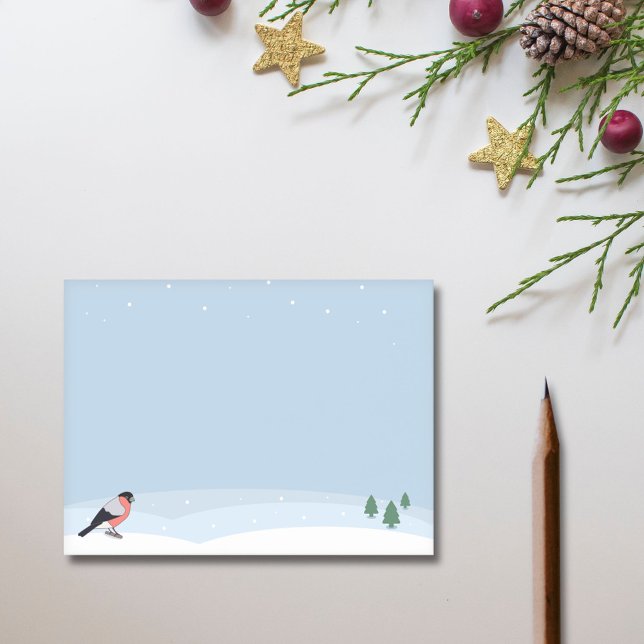 Post-it® Bouvreuil et paysage enneigé (Bullfinch & Snowy Landscape Notes)
